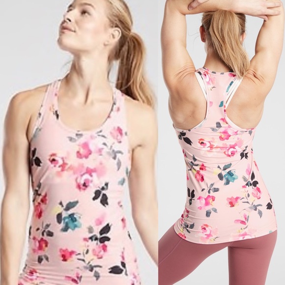 Athleta Shanti Pink Floral Printed Tank - Picture 1 of 12
